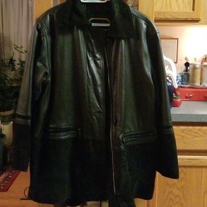 Leather and suede coat